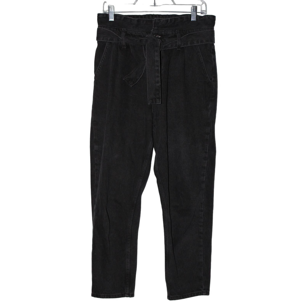 Womens BDG Urban Outfitters Mom Paperbag Tie Waist Black High Rise Jeans Size 28